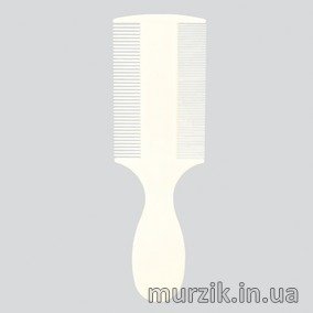 Расческа двойная пластиковая с ручкой с густыми и средними зубьями 14 см. 1455074 фото
