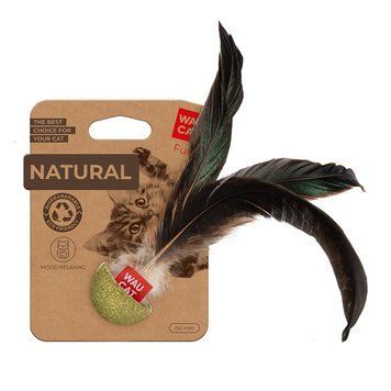 Игрушка для котов WAUCAT Fun Natural Неваляшка, кошачья мята, перо, 15 см 6232 фото