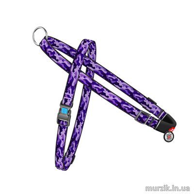 Шлея для собак Collar WAUDOG Nylon, быстросъемная, с рисунком "Фиолетовый камо", нейлон, 70-100 см 42075508 фото