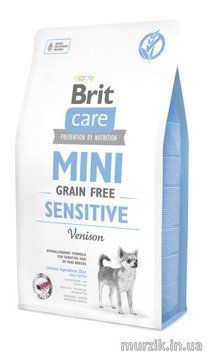 Сухий корм Brit Care GF Mini Sensitive для собак мініатюрних порід з чутливим травленням, з олениною, 2 кг 170776 фото