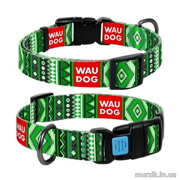 Ошейник для собак Collar WAUDOG Nylon, "Этно зеленый", нейлон, 31-49 см / 25 мм 41456963 фото