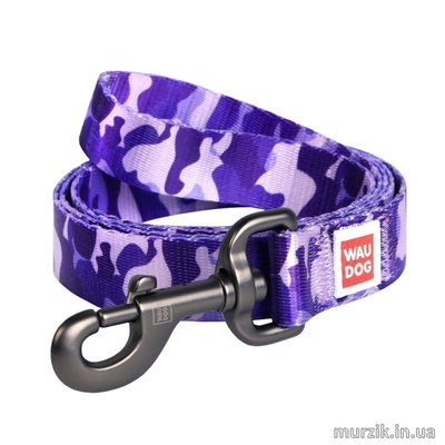 Поводок для собак Collar WAUDOG Nylon с рисунком "Фиолетовый камо", нейлон, 122 см / 15 мм 41456896 фото