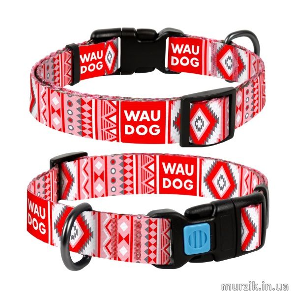 Ошейник для собак Collar WAUDOG Nylon, "Этно красный", нейлон, 35-58 см / 25 мм 41456964 фото