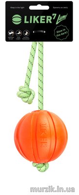 Акция! Игрушка для собак Мяч на веревке Лайкер Люми (Liker Lumi) 7 см/30 см. КОМПЛЕКТ 1+1 9150152 фото