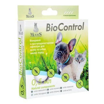 Біо контроль (BioControl) біокраплі з протипаразитарним ефектом для котів та собак малих порід 0,5 мл, MODES ЗС000285 фото