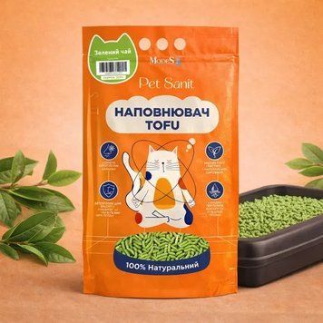 Наполнитель Tofu &ndash; зеленый чай 2,6 кг, 6 л, ПетСанит (PetSanit), MODES ЗС000358 фото