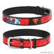 Ошейник для собак Collar WAU DOG Design DC Comics с рисунком "Супермен1", 30-39 см/20 мм, натуральная кожа, черный 41498621 фото 1