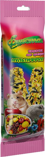 Фиеста колосок для грызунов "Мультифрукт" 100 г (2 шт) 6814362 фото