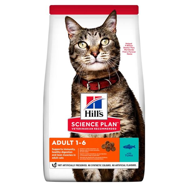 Hill's SCIENCE PLAN Adult Сухой корм для взрослых кошек, с тунцем, 3 кг 604075 фото