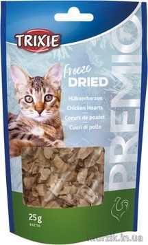 Лакомство  д/ кот PREMIO Freeze Dried chicken hearts, сушеные куриные сердечки, 25г 42756***** фото