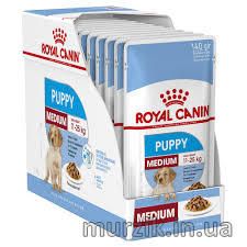 Влажный корм Royal Canin (Роял Канин) Medium Puppy в соусе для щенков средних пород 140 г (10 шт) 9154668 фото