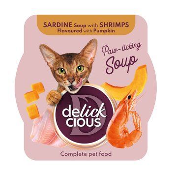 DELICKCIOUS суп из сардины с креветками и тыквой. Корм для взрослых кошек, 0,08 кг SAPC D6251303 фото