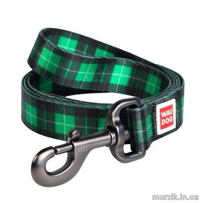 Поводок для собак Collar WAUDOG Nylon с рисунком "Шотландка зеленая", нейлон, 122 см / 15 мм 41456899 фото