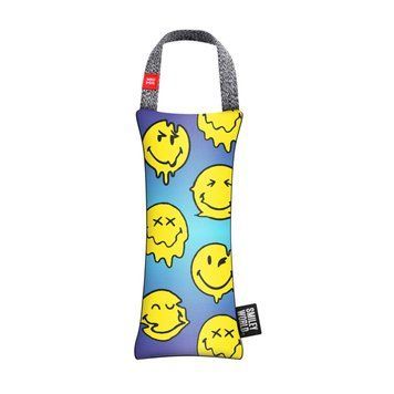 Игрушка для собак WAUDOG Fun с пищалкой, рисунок "Смайлы на голубом", S, Ш 7 см, Дл 16 см 631-0182 фото