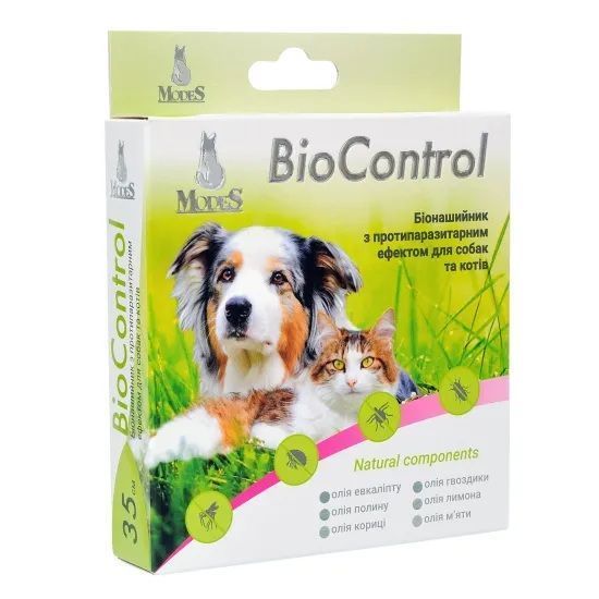 Био контроль (BioControl) био ошейник с противопаразитарным эффектом для собак и кошек 35 см, MODES ЗС000283 фото