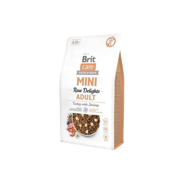 Сухий корм Brit Care Mini Raw Delights Turkey with Shrimp для собак малих порід індичка з креветкою, 2 кг 173214 фото