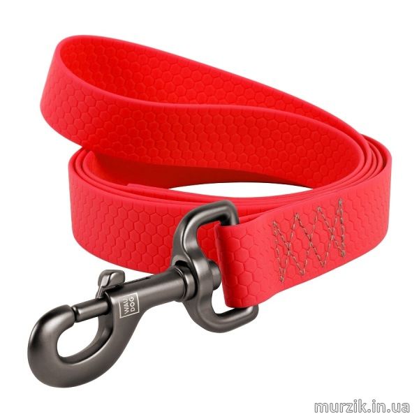 Поводок для собак Collar WAU DOG Waterproof, 183 см/ 20 мм, материал - COLLARTEX, красный 41456584 фото