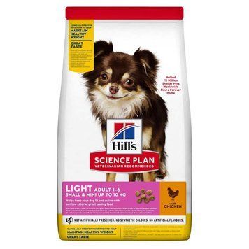 Hill&rsquo;s SCIENCE PLAN Adult Light Small&Mini Сухой корм для склонных к избыточному весу взрослых собак мелких и миниатюрных пород, с курицей, 6 кг 604320 фото