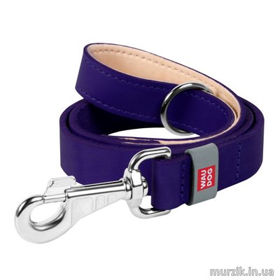 Поводок для собак Collar WAUDOG Classic, натуральная кожа, 122 см / 25 мм, фиолетовый 41456669 фото