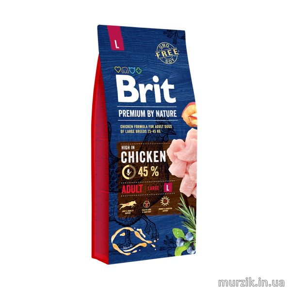 Сухой корм Brit Premium Dog Adult L для взрослых собак больших пород, с курицей, 15 кг 170827 фото