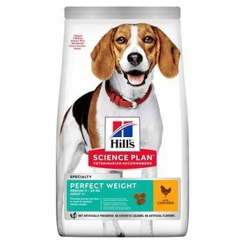 Hill&rsquo;s SCIENCE PLAN Adult Perfect Weight Medium Breed Сухой корм для поддержания веса взрослых собак средних пород, с курицей, 2 кг 604296 фото