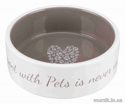 Миска керамическая для собак "Pet&#39;s Home", 0.8 л/ 16 см коричневая 9119841 фото