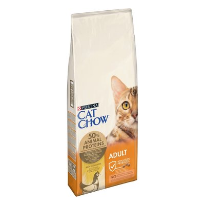 Сухий повнораціонний корм CAT CHOW® для дорослих котів, з куркою, 15 кг 1712452 фото