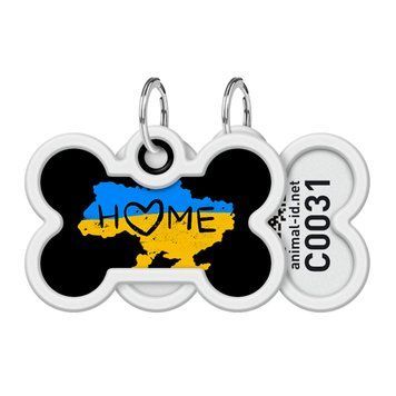 Адресник для собак и котов металлический WAUDOG Smart ID c QR паспортом, рисунок "Дом", кость, Д 40 мм, Ш 28 мм 0640-0230 фото