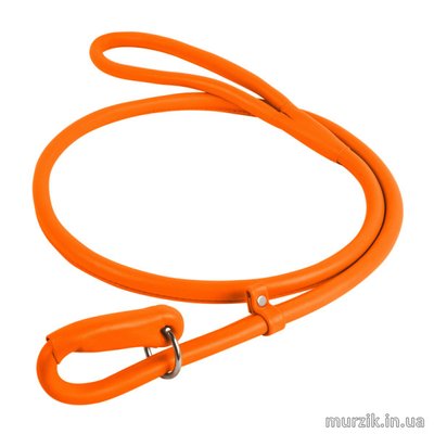 Поводок-удавка для собак WAUDOG Glamour, круглый, кожа, 135 см / 13 мм, оранжевый 41453796 фото