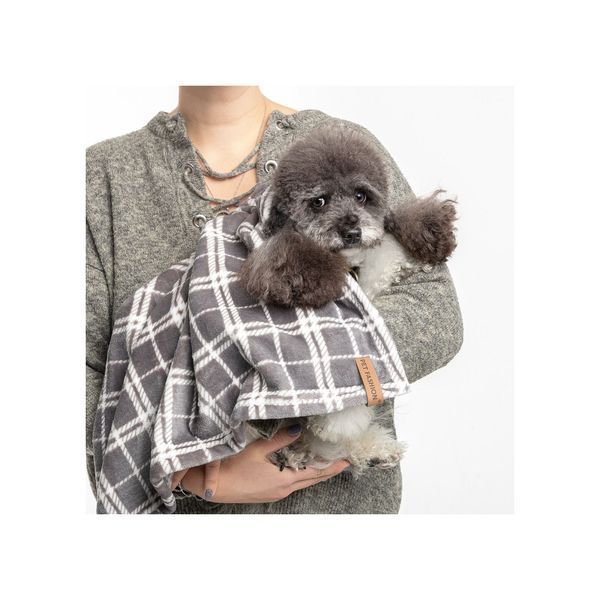 Плед Pet Fashion Bliss 2 для собак и кошек плюш серый клетчатый 70,5х94 см PR441310 фото