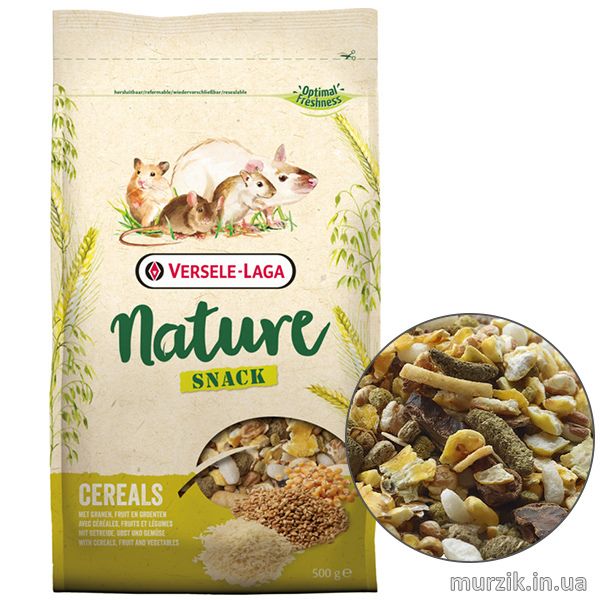 Versele-Laga Nature Snack Cereals (ВЕРСЕЛЕ-ЛАГА НАТЮР СНЕК ЗЛАКИ) дополнительный корм для грызунов, 0,5 кг 41531774 фото