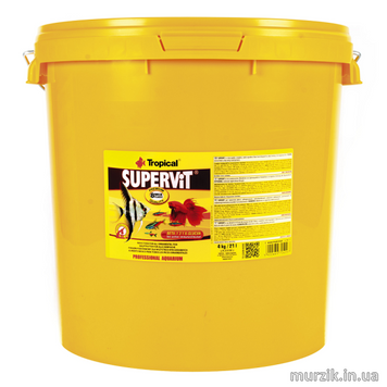 Сухой корм для аквариумных рыб Tropical в хлопьях «Supervit» 21 л/4 кг (для всех аквариумных рыб) 32582998 фото