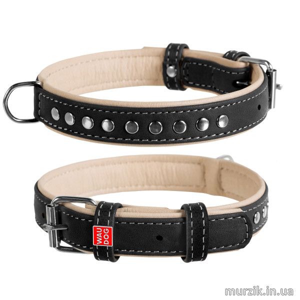 Ошейник для собак, CoLLaR WAUDOG SOFT, кожа, 27-36 см / 15 мм, черный 41453889 фото