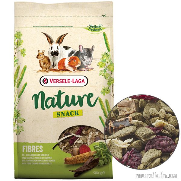 Versele-Laga Nature Snack Fibres (ВЕРСЕЛЕ-ЛАГА НАТЮР СНЕК КЛЕТЧАТКА) дополнительный корм для грызунов, 0,5 кг 41531777 фото