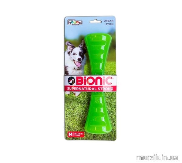 Игрушка для собак Bionic Opaque Stick (Бионик Опак Стик гантель), средняя, зеленая, 22 см 42364320 фото