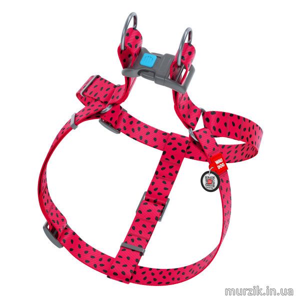 Шлея для собак Collar WAUDOG Nylon с рисунком "Арбуз", нейлон, 28-40 см 42075224 фото