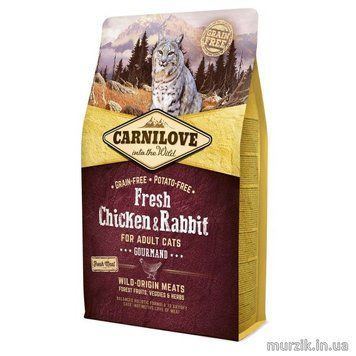 Сухий корм Carnilove Fresh Chicken & Rabbit для дорослих котів, курка та кролик, 6 кг 170875 фото
