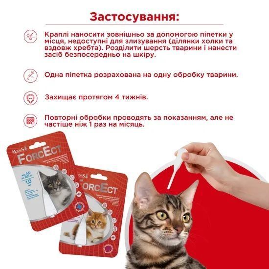 ФорсЭкт (ForcEct) противопаразитарные капли для кошек и котят 4,0-8,0 кг, 1,0 мл, MODES ЗС000385 фото