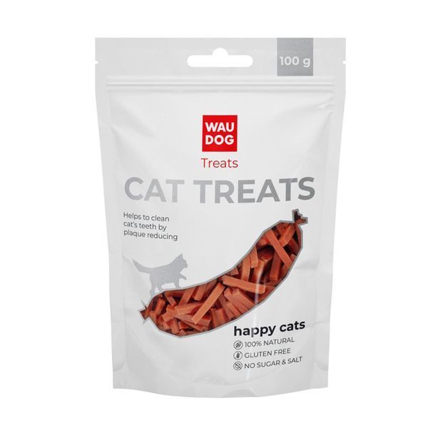 Ласощі для котів WAUCAT Treats "Кролячі смужки, 100 г 4441 фото