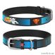 Ошейник для собак Collar WAU DOG Design DC Comics с рисунком "Супермен2", 21-29 см/12 мм, натуральная кожа, черный 41498629 фото 1