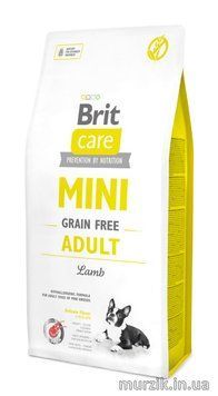 Сухий корм Brit Care GF Mini для дорослих собак мініатюрних порід, з ягням, 7 кг 170772 фото