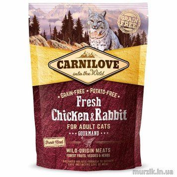 Сухий корм Carnilove Fresh Chicken & Rabbit для дорослих котів, курка та кролик, 400 г 170873 фото