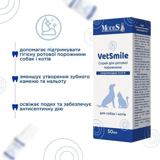 Ветсмайл (VetSmile) Спрей для ротової порожнини, 50 мл, MODES ЗС000386 фото