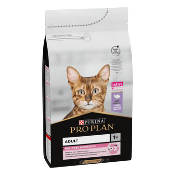 Сухой корм ProPlan Delicate для взрослых кошек с чувствительным пищеварением или требовательных к еде, с индейкой 1,5 кг 12371117 фото