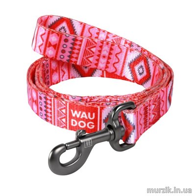 Поводок для собак Collar WAUDOG Nylon с рисунком "Этно красный", нейлон, 122 см / 15 мм 41456911 фото