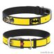 Ошейник для собак Collar WAU DOG Design DC Comics с рисунком "Бэтмен2", 21-29 см/12 мм, натуральная кожа, черный 41498574 фото 1