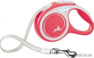 Повідець-рулетка Flexi New COMFORT L, 8м/50 кг, стрічка, червоний FL 043806 фото