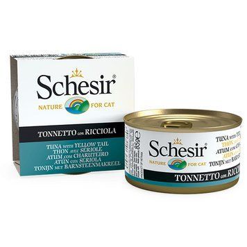 Schesir Tuna with Yellow Tail ШЕЗІР ТУНЕЦЬ З ЖОВТОХВОСТОМ в желе натуральні консерви для котів, вологий корм, банка 85г , 0.085 кг. 172785 фото