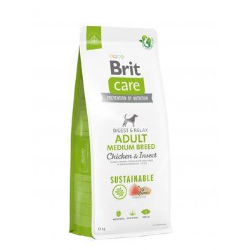 Сухий корм Brit Care Dog Sustainable Adult Medium Breed для собак середніх порід, з куркою та комахами, 12 кг 172177 фото