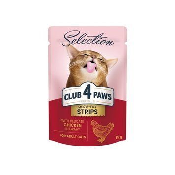 Влажный корм для кошек Club 4 Paws Premium полоски с курицей в соусе 85 г B5631801 фото
